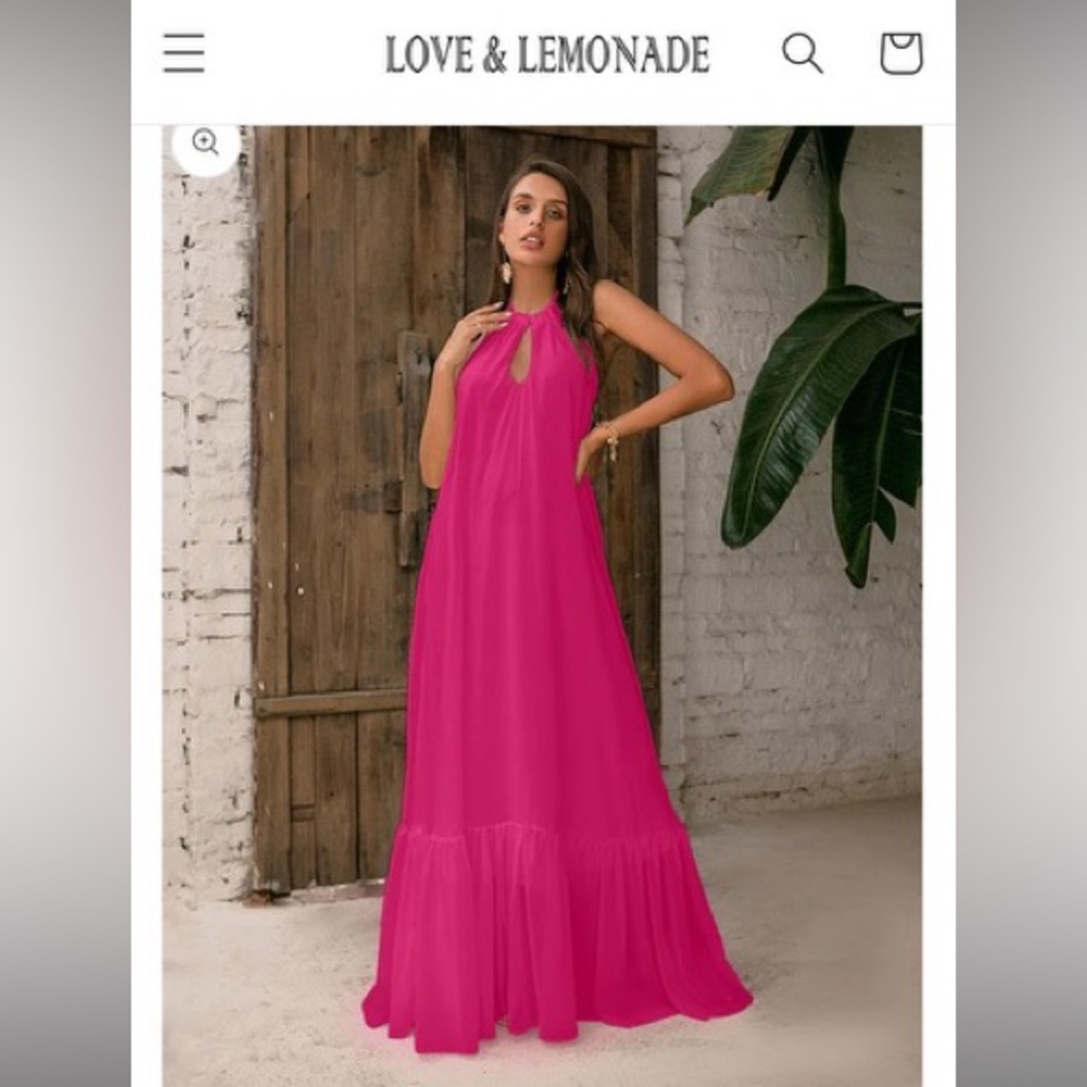 Love & Lemonade Pink MEDIUM Maxi Dress New $30